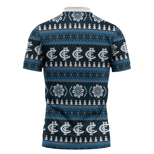 Blues Football Christmas Zipper Polo Shirt Aboriginal Seamless Cardigan Inspired