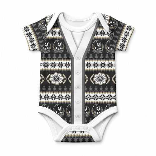 Collingwood Football Christmas Baby Onesie Aboriginal Seamless Cardigan Inspired