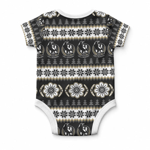 Collingwood Football Christmas Baby Onesie Aboriginal Seamless Cardigan Inspired