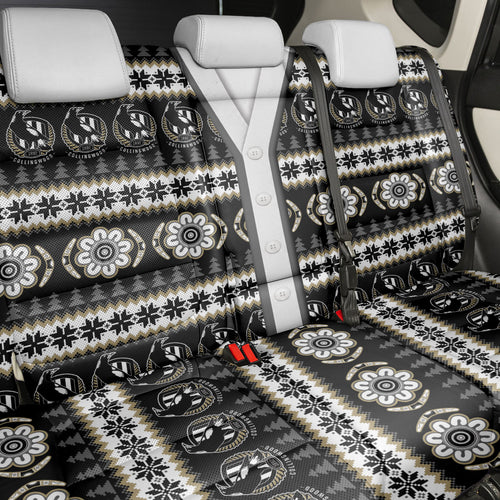 Collingwood Football Christmas Back Car Seat Cover Aboriginal Seamless Cardigan Inspired