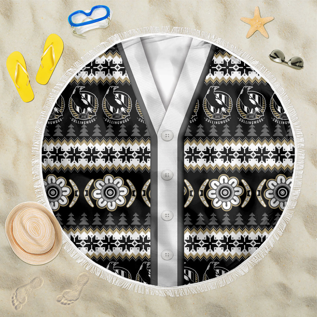 Collingwood Football Christmas Beach Blanket Aboriginal Seamless Cardigan Inspired