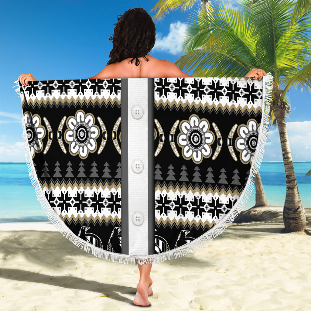 Collingwood Football Christmas Beach Blanket Aboriginal Seamless Cardigan Inspired