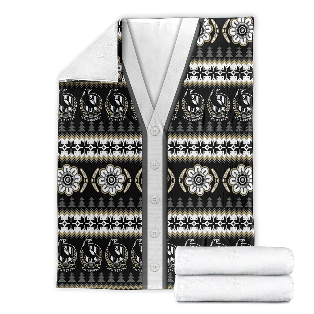 Collingwood Football Christmas Blanket Aboriginal Seamless Cardigan Inspired