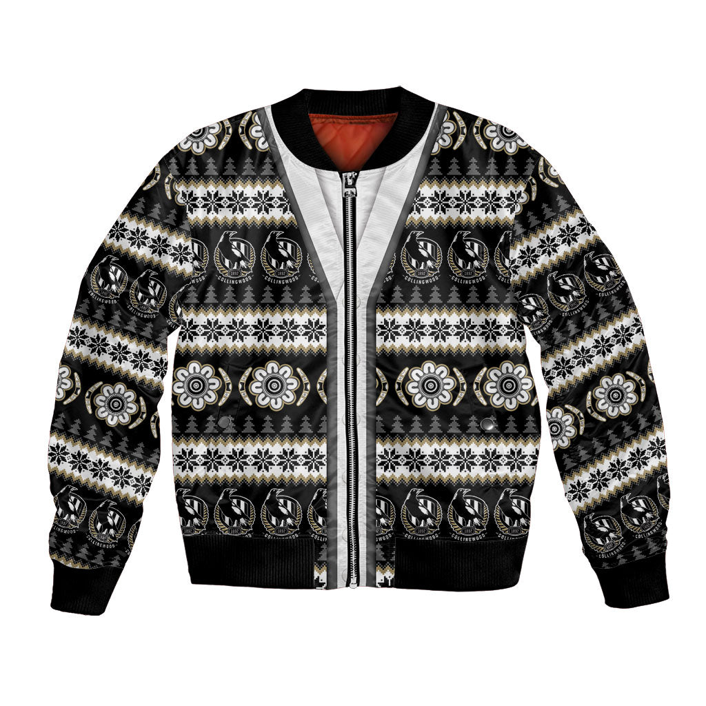 Collingwood Football Christmas Bomber Jacket Aboriginal Seamless Cardigan Inspired