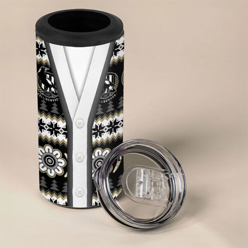 Collingwood Football Christmas 4 in 1 Can Cooler Tumbler Aboriginal Seamless Cardigan Inspired