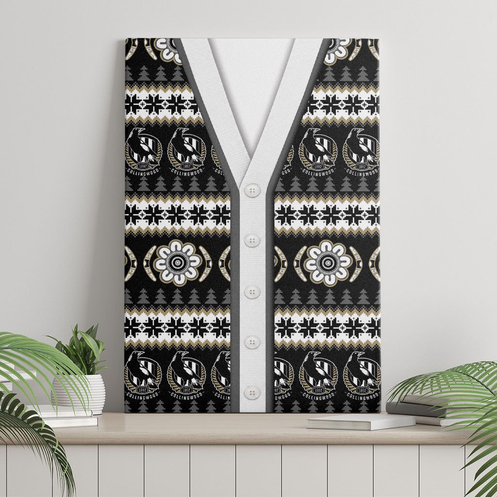 Collingwood Football Christmas Canvas Wall Art Aboriginal Seamless Cardigan Inspired