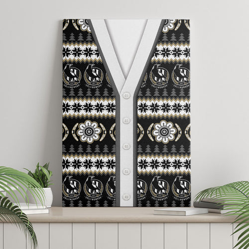 Collingwood Football Christmas Canvas Wall Art Aboriginal Seamless Cardigan Inspired