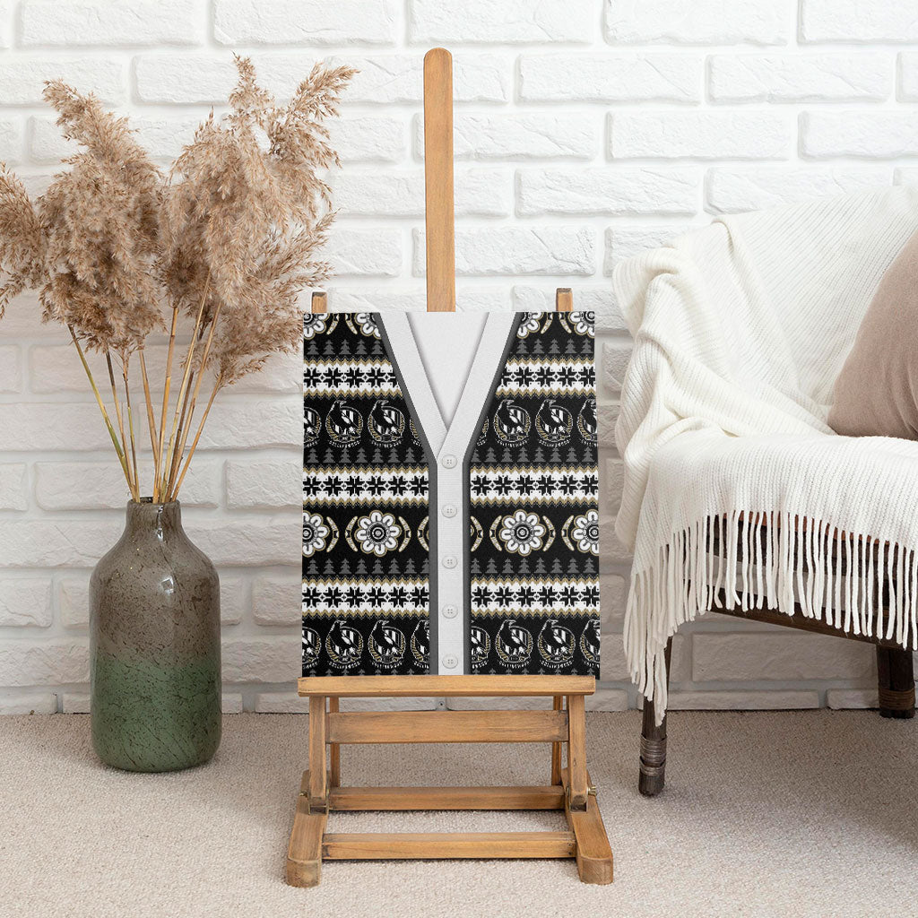 Collingwood Football Christmas Canvas Wall Art Aboriginal Seamless Cardigan Inspired
