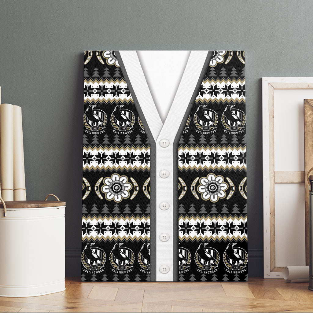 Collingwood Football Christmas Canvas Wall Art Aboriginal Seamless Cardigan Inspired