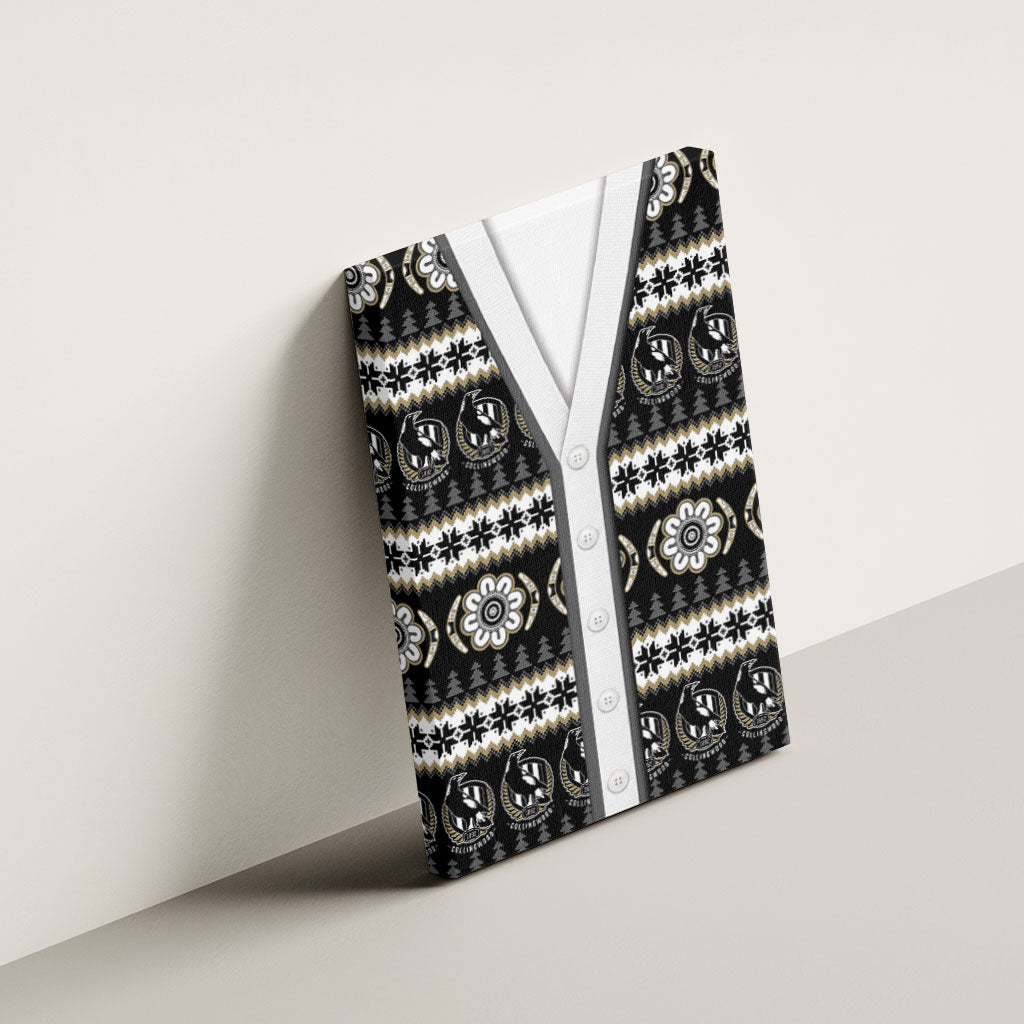Collingwood Football Christmas Canvas Wall Art Aboriginal Seamless Cardigan Inspired