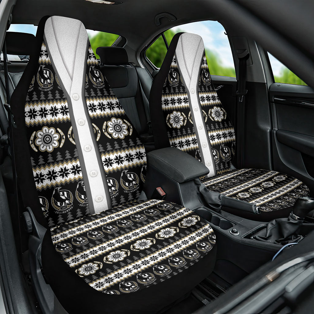 Collingwood Football Christmas Car Seat Cover Aboriginal Seamless Cardigan Inspired