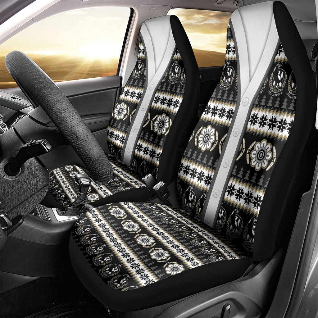 Collingwood Football Christmas Car Seat Cover Aboriginal Seamless Cardigan Inspired