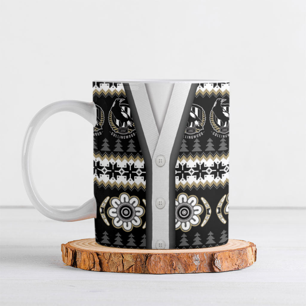 Collingwood Football Christmas Ceramic Mug Aboriginal Seamless Cardigan Inspired