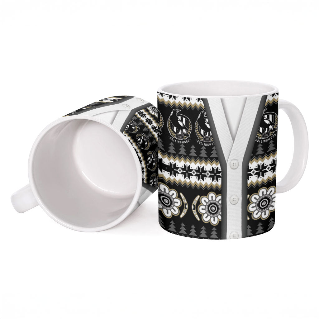 Collingwood Football Christmas Ceramic Mug Aboriginal Seamless Cardigan Inspired