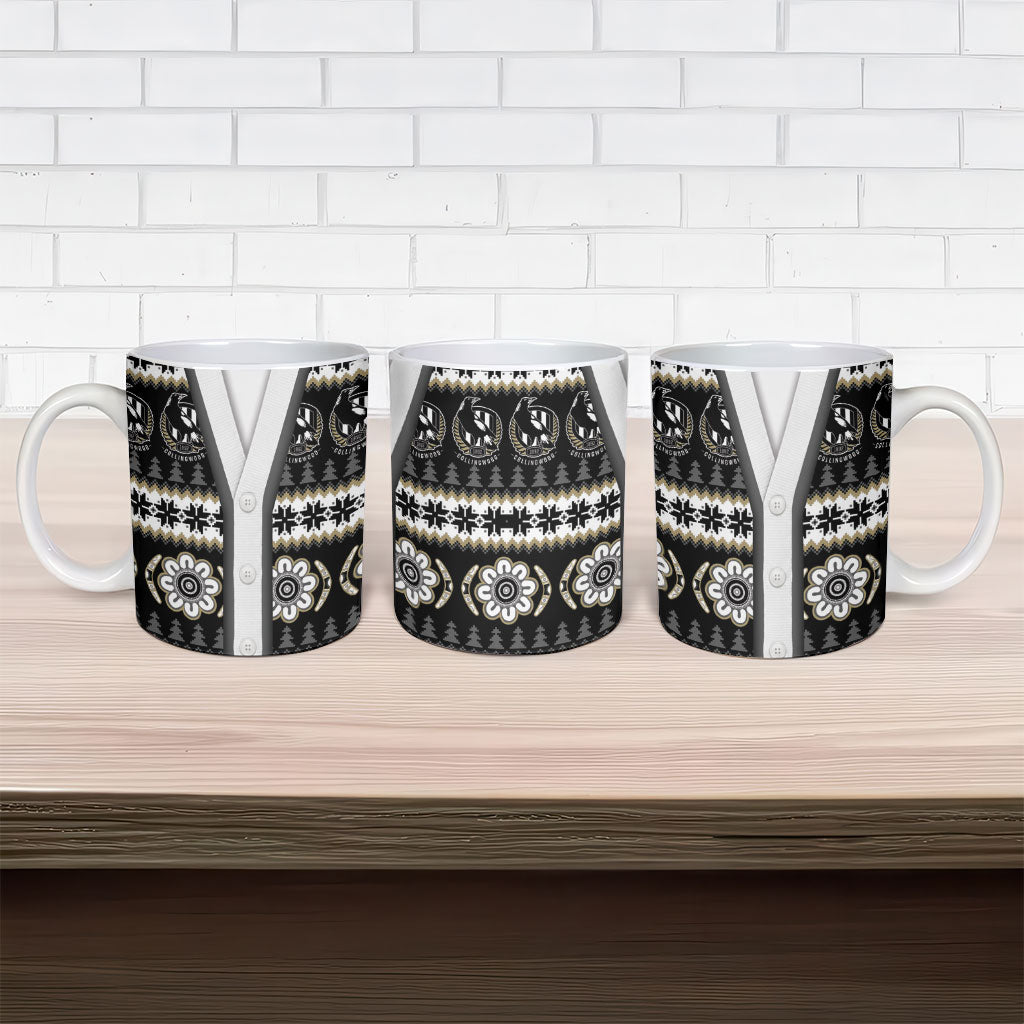 Collingwood Football Christmas Ceramic Mug Aboriginal Seamless Cardigan Inspired