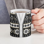 Collingwood Football Christmas Ceramic Mug Aboriginal Seamless Cardigan Inspired