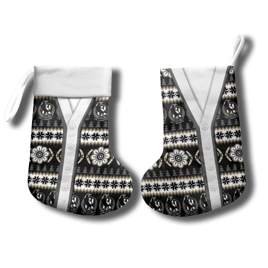 Collingwood Football Christmas Stocking Aboriginal Seamless Cardigan Inspired