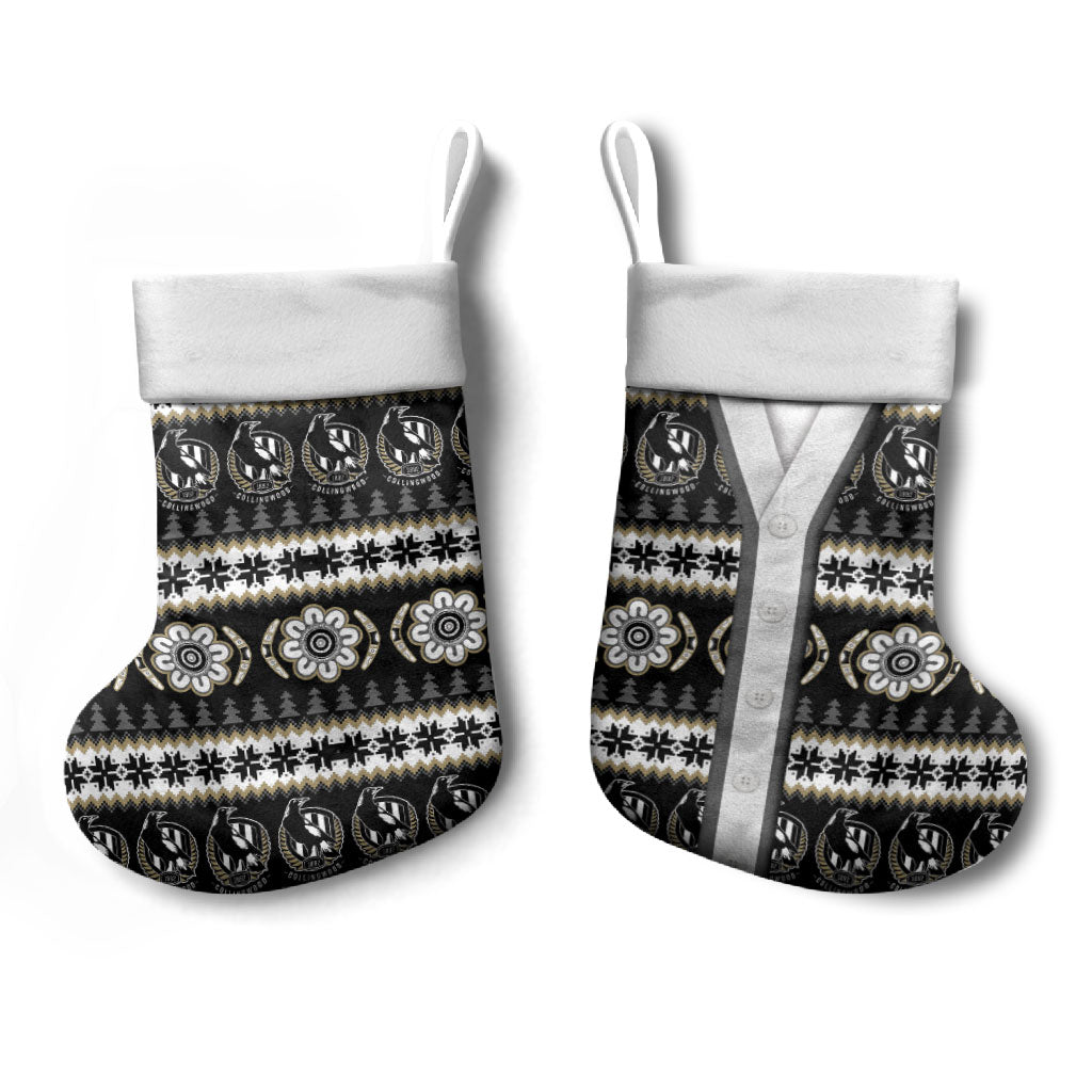 Collingwood Football Christmas Stocking Aboriginal Seamless Cardigan Inspired