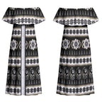 Collingwood Football Christmas Couples Matching Off Shoulder Maxi Dress and Long Sleeve Button Shirt Aboriginal Seamless Cardigan Inspired