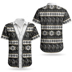 Collingwood Football Christmas Couples Matching Short Sleeve Bodycon Dress and Hawaiian Shirt Aboriginal Seamless Cardigan Inspired