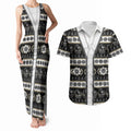 Collingwood Football Christmas Couples Matching Tank Maxi Dress and Hawaiian Shirt Aboriginal Seamless Cardigan Inspired