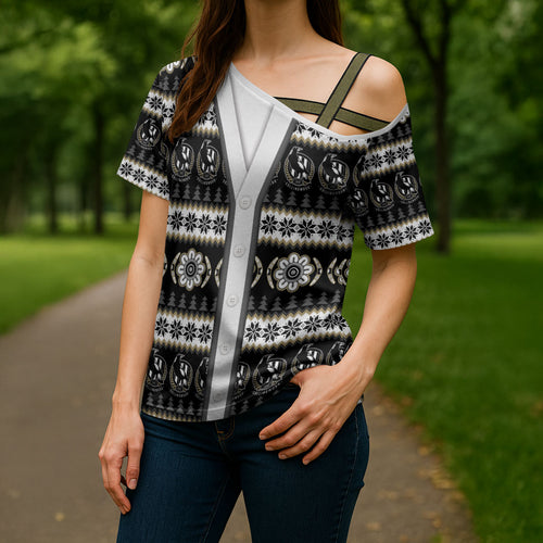 Collingwood Football Christmas Cross Shoulder Shirt Aboriginal Seamless Cardigan Inspired