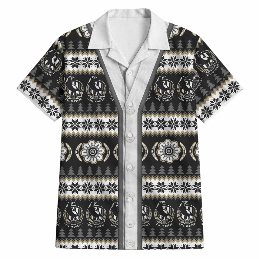 Collingwood Football Christmas Hawaiian Shirt Aboriginal Seamless Cardigan Inspired