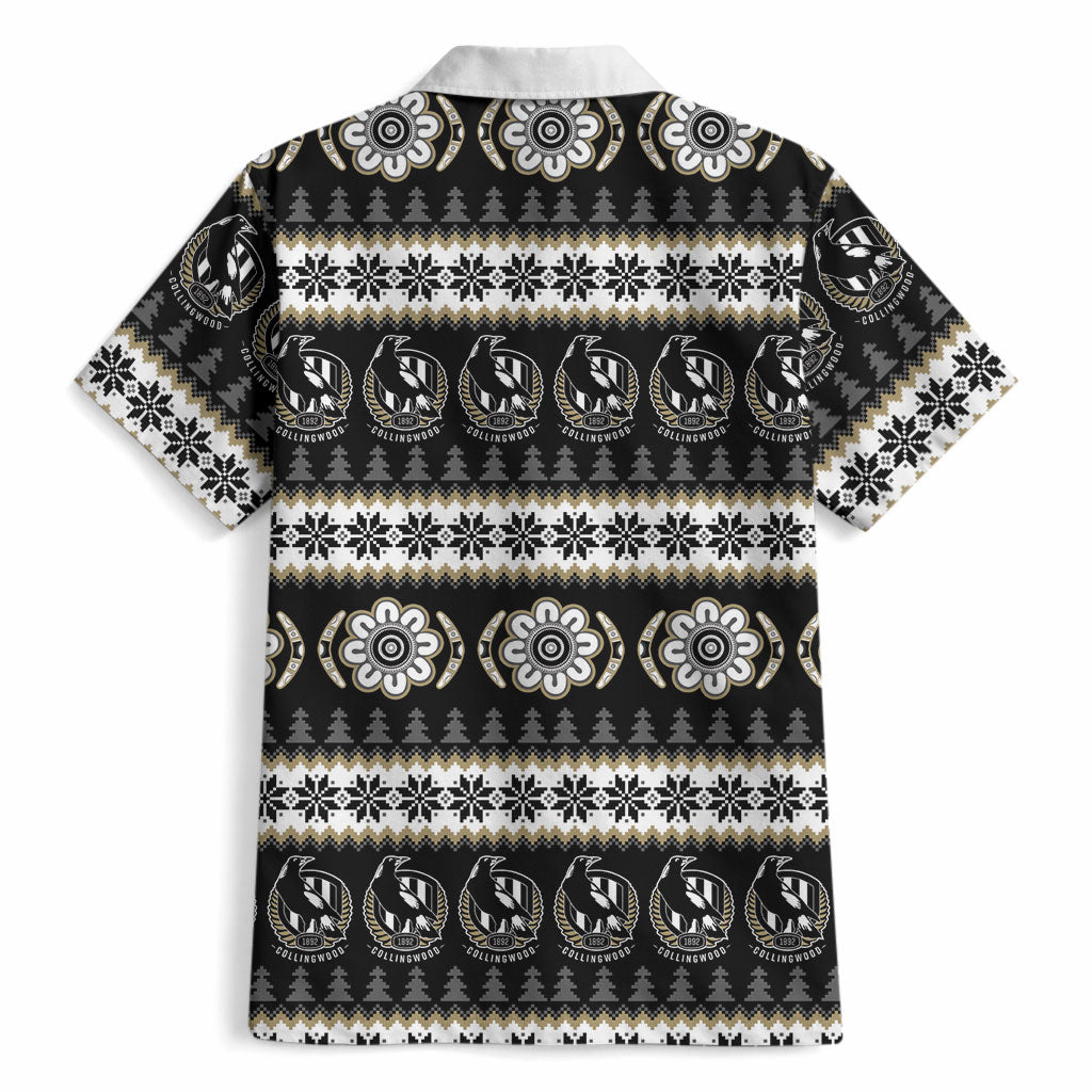 Collingwood Football Christmas Hawaiian Shirt Aboriginal Seamless Cardigan Inspired