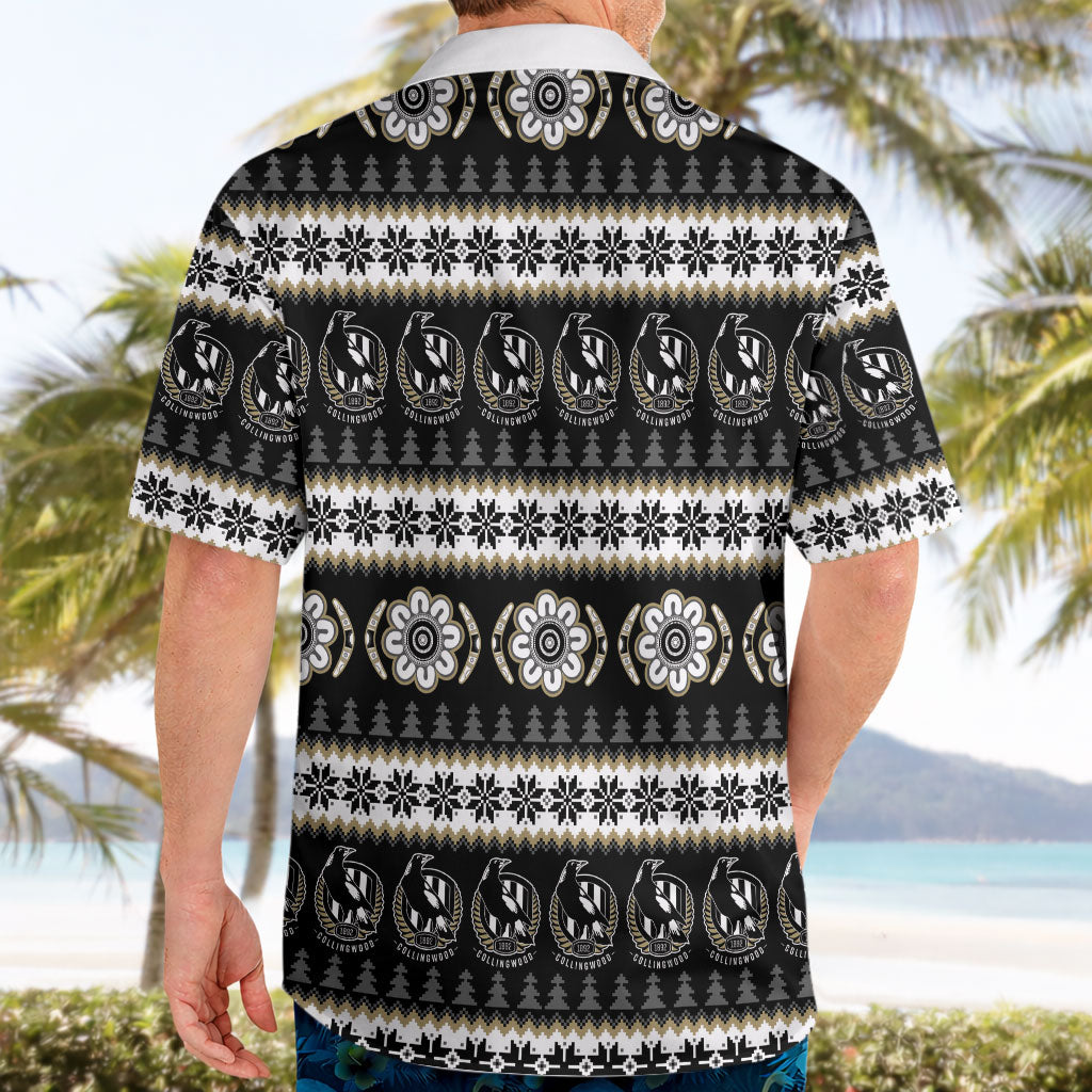Collingwood Football Christmas Hawaiian Shirt Aboriginal Seamless Cardigan Inspired