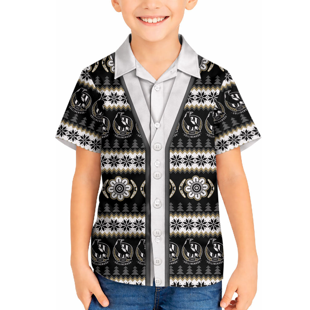 Collingwood Football Christmas Hawaiian Shirt Aboriginal Seamless Cardigan Inspired