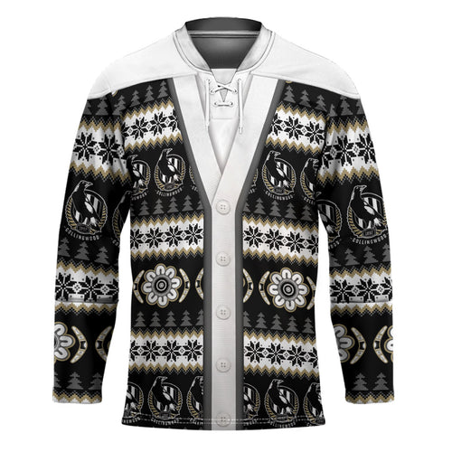 Collingwood Football Christmas Hockey Jersey Aboriginal Seamless Cardigan Inspired