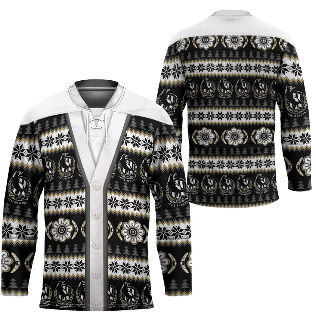 Collingwood Football Christmas Hockey Jersey Aboriginal Seamless Cardigan Inspired
