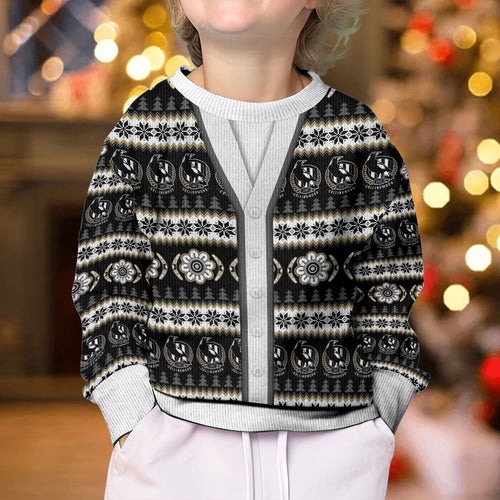 Collingwood Football Christmas Kid Ugly Christmas Sweater Aboriginal Seamless Cardigan Inspired