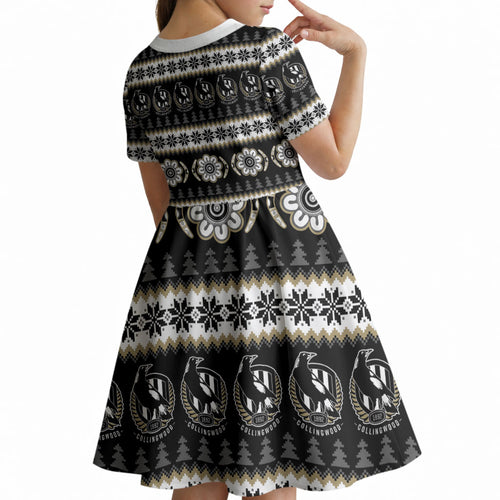 Collingwood Football Christmas Kid Short Sleeve Dress Aboriginal Seamless Cardigan Inspired