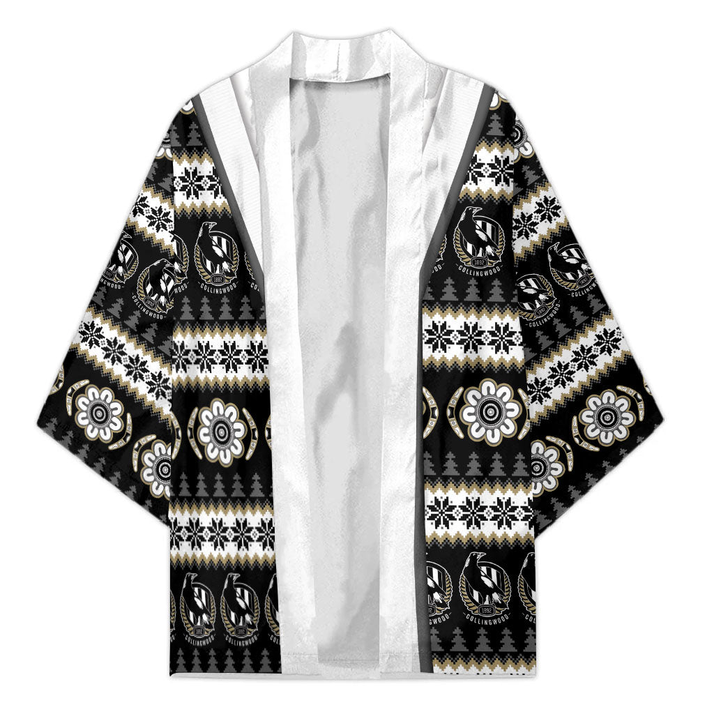 Collingwood Football Christmas Kimono Aboriginal Seamless Cardigan Inspired