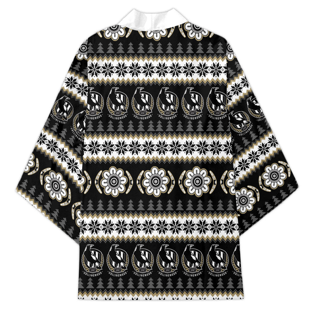 Collingwood Football Christmas Kimono Aboriginal Seamless Cardigan Inspired
