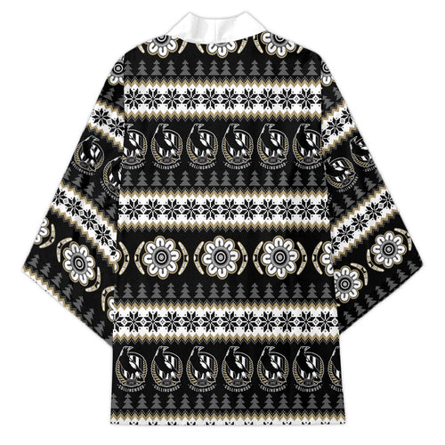 Collingwood Football Christmas Kimono Aboriginal Seamless Cardigan Inspired