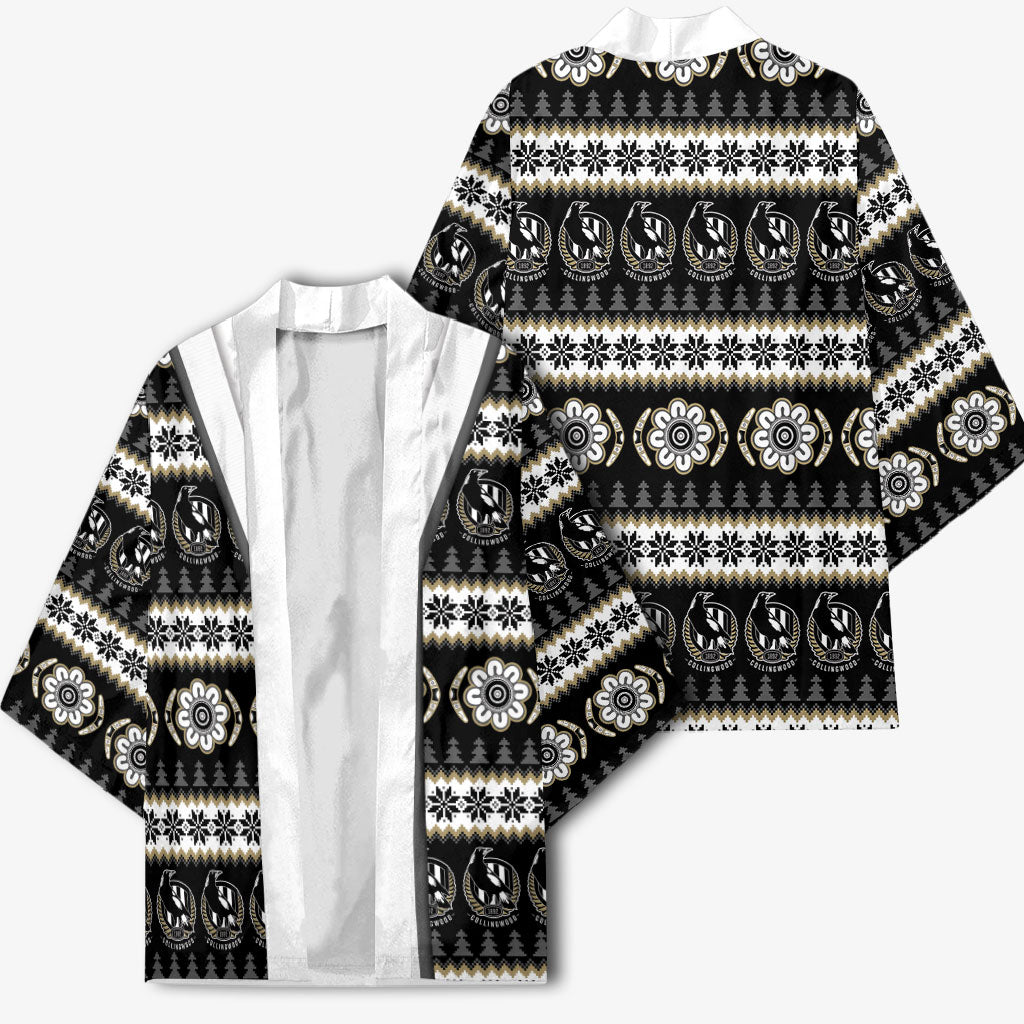 Collingwood Football Christmas Kimono Aboriginal Seamless Cardigan Inspired