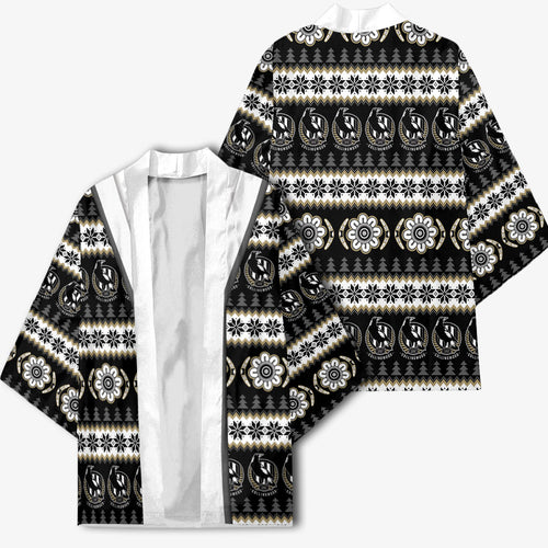 Collingwood Football Christmas Kimono Aboriginal Seamless Cardigan Inspired