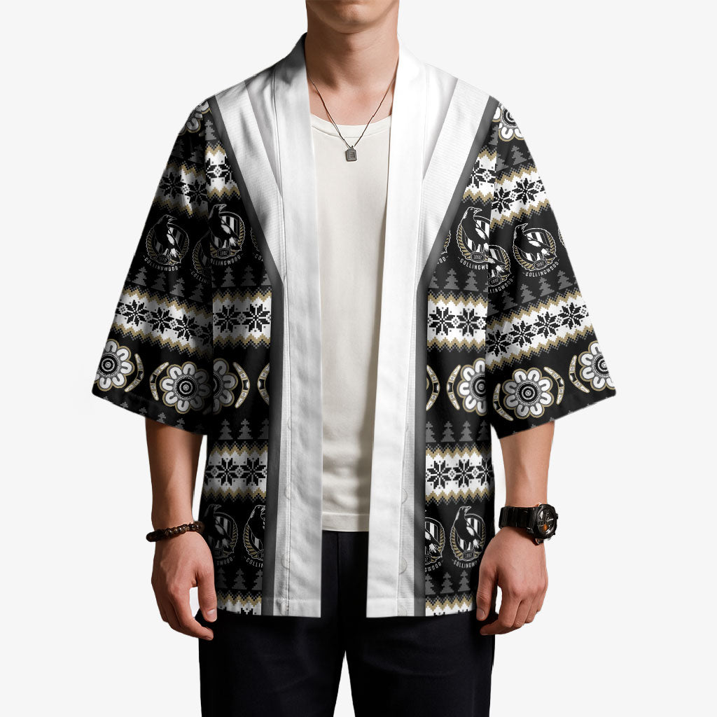 Collingwood Football Christmas Kimono Aboriginal Seamless Cardigan Inspired