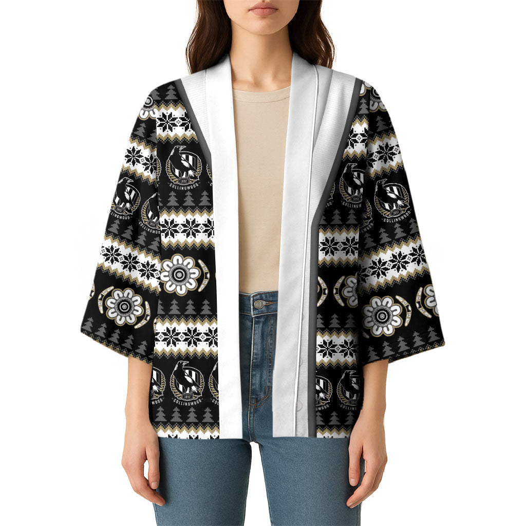 Collingwood Football Christmas Kimono Aboriginal Seamless Cardigan Inspired