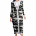 Collingwood Football Christmas Long Sleeve Bodycon Dress Aboriginal Seamless Cardigan Inspired