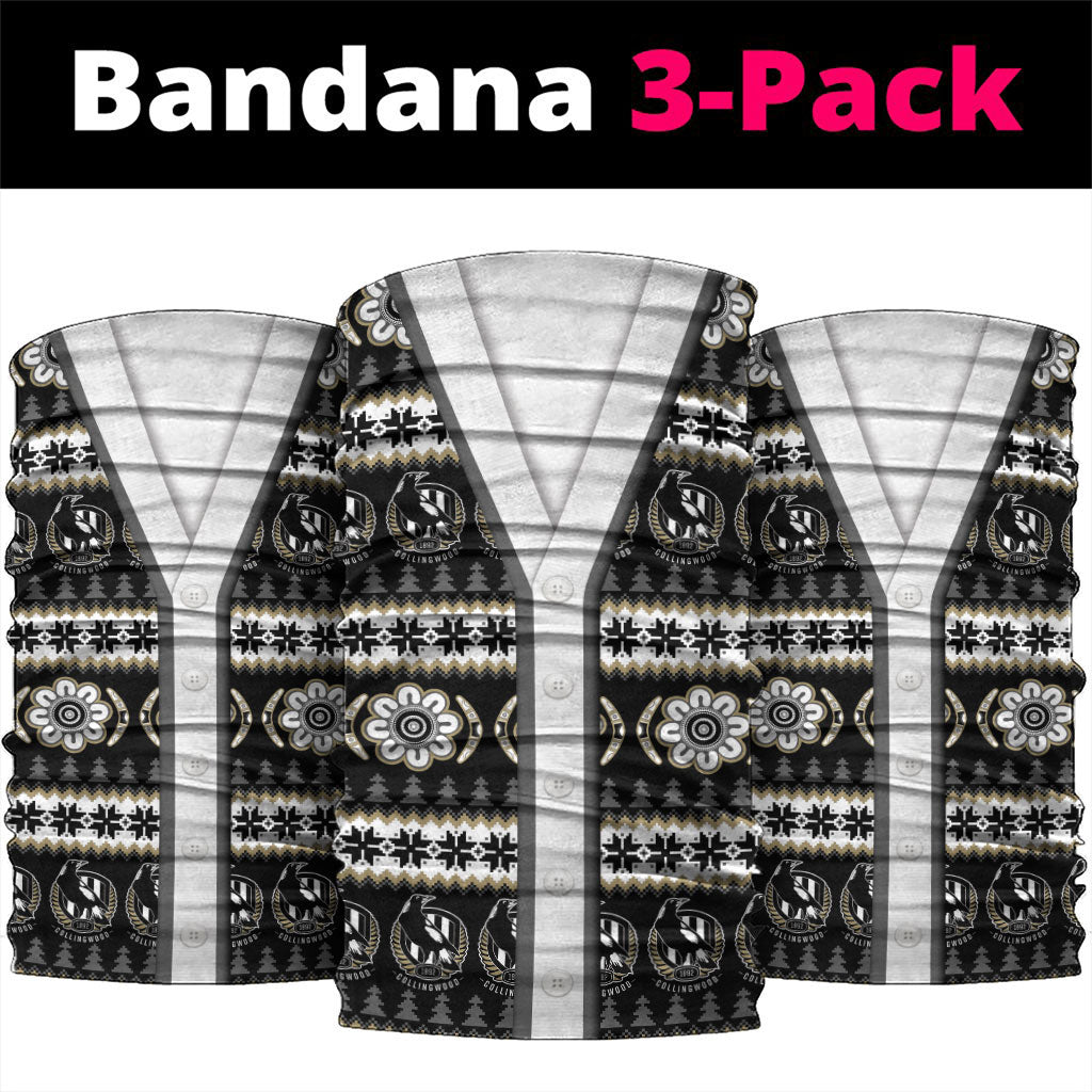 Collingwood Football Christmas Neck Gaiter Aboriginal Seamless Cardigan Inspired