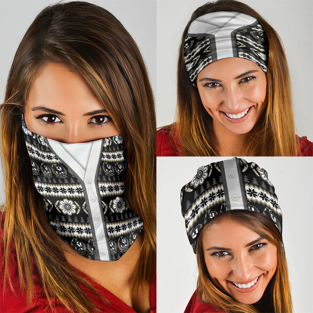 Collingwood Football Christmas Neck Gaiter Aboriginal Seamless Cardigan Inspired