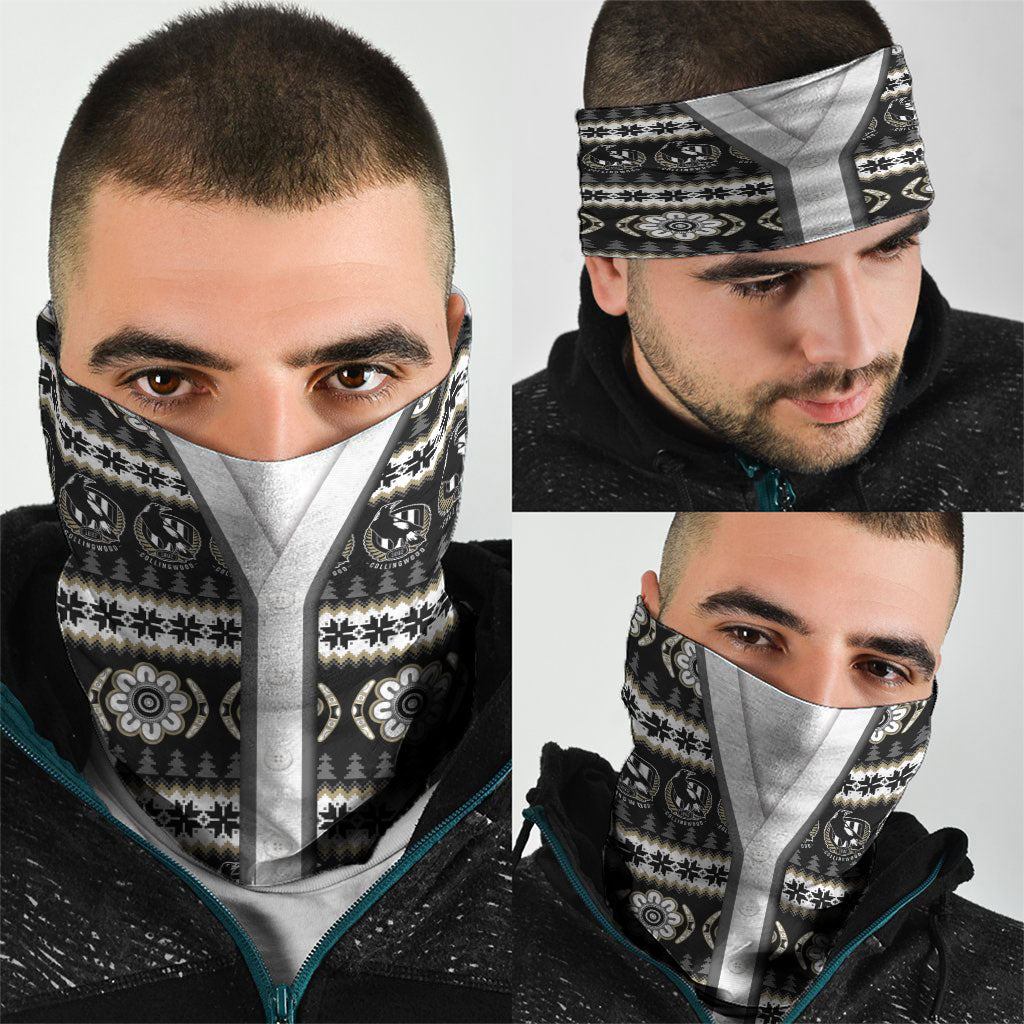 Collingwood Football Christmas Neck Gaiter Aboriginal Seamless Cardigan Inspired