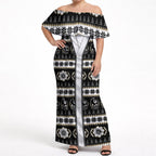 Collingwood Football Christmas Off Shoulder Maxi Dress Aboriginal Seamless Cardigan Inspired