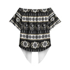 Collingwood Football Christmas Off Shoulder Wrap Waist Top Aboriginal Seamless Cardigan Inspired