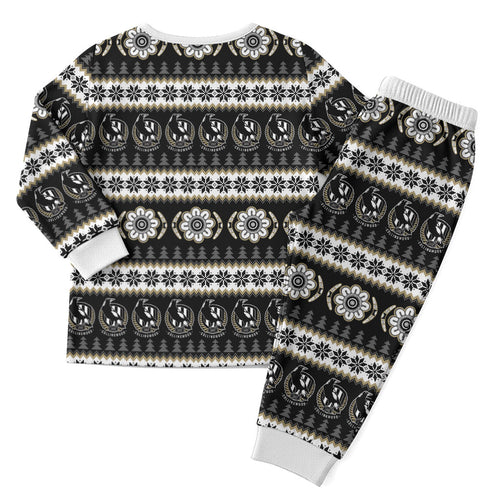 Collingwood Football Christmas Pajama Set Aboriginal Seamless Cardigan Inspired