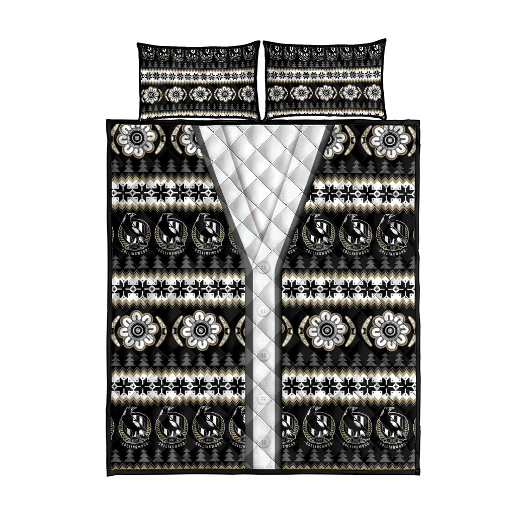 Collingwood Football Christmas Quilt Bed Set Aboriginal Seamless Cardigan Inspired