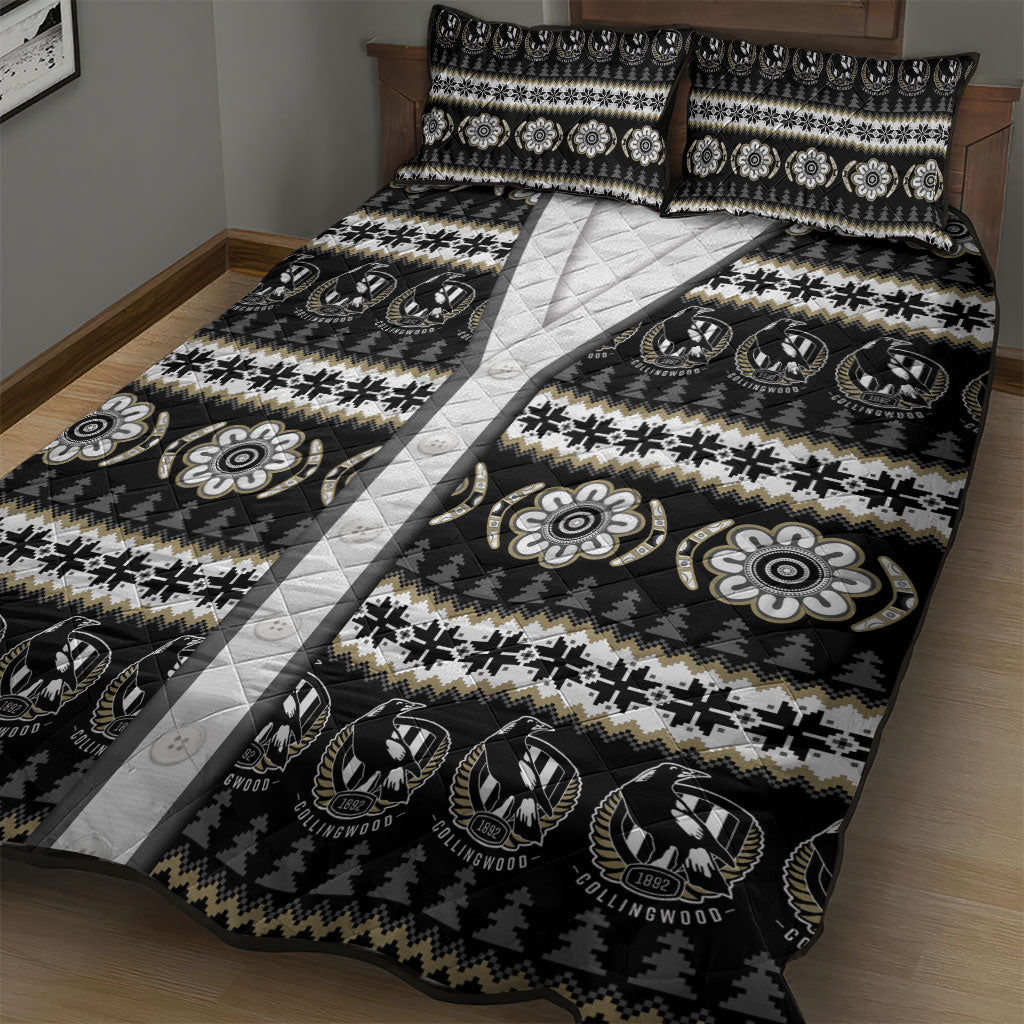 Collingwood Football Christmas Quilt Bed Set Aboriginal Seamless Cardigan Inspired